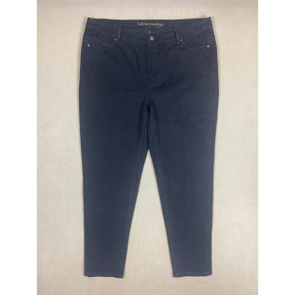 Soft Surroundings Womens XL Legging Standard Inseam‎ Jeans Black Pockets Stretch